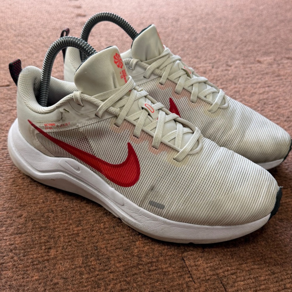 Nike Downshifter 12 Women gym fit Running Shoes Light Bone Red DD9294-004 Size 8